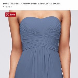 David’s Bridal Strapless Chiffon Dress Sz 2